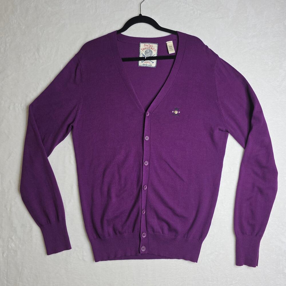 Diesel Vintage Ws L Purple Longsleeve cardigan. Rare Unique Find. Buttondown Fun